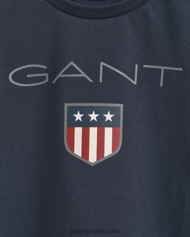 GANT juventud noche azul camiseta escudo niños P0P02808