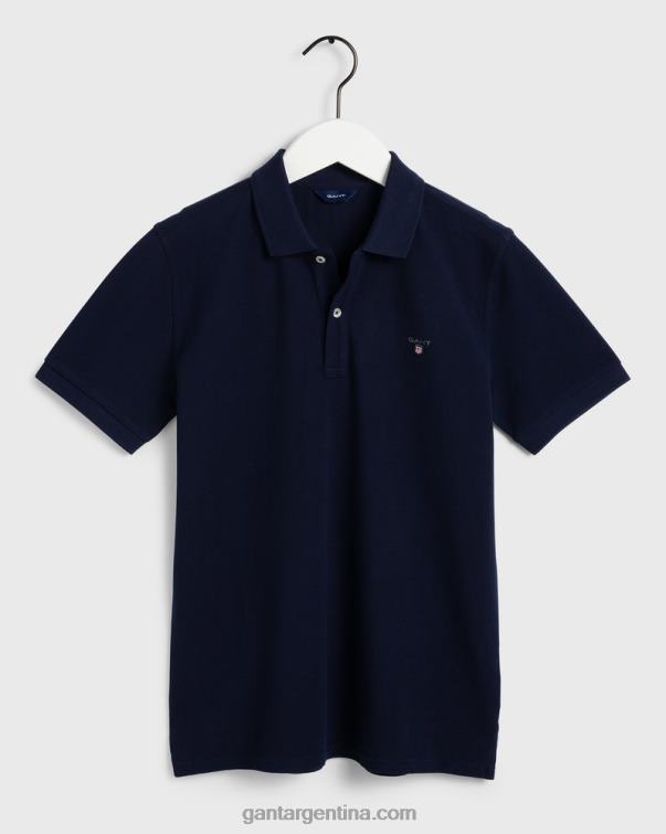 GANT juventud noche azul playera tipo polo de piqué original para joven P0P02795
