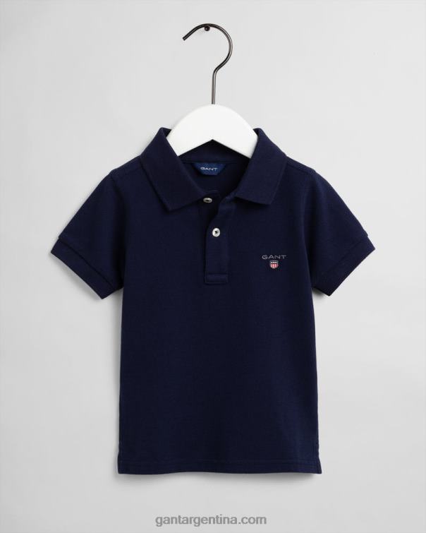 GANT juventud noche azul polo de piqué original para niños P0P02819
