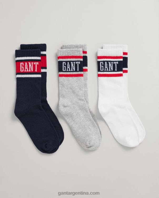 GANT juventud noche azul pack de 3 calcetines para niños P0P02874