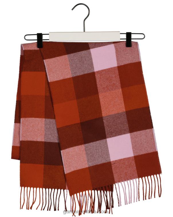 GANT mujer ocre oscuro bufanda a cuadros P0P02783