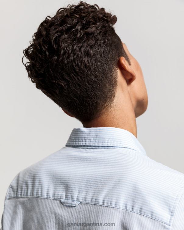 GANT mujer azul claro camisa oxford elástica con rayas bancarias P0P02593