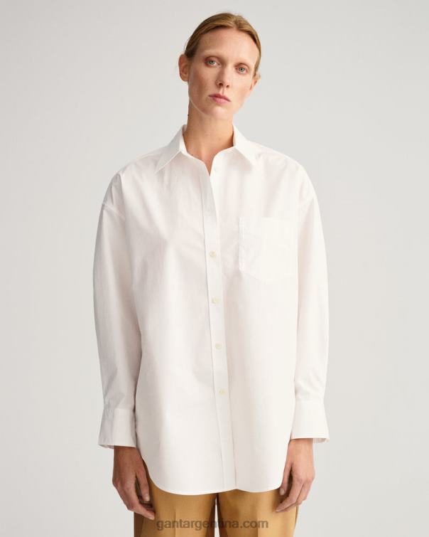 GANT mujer blanco camisa de gran tamaño P0P02598