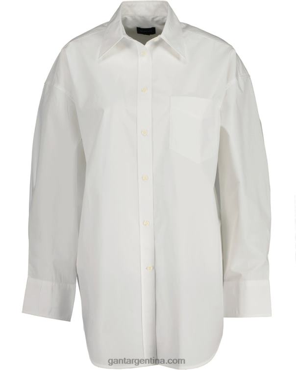GANT mujer blanco camisa de gran tamaño P0P02598
