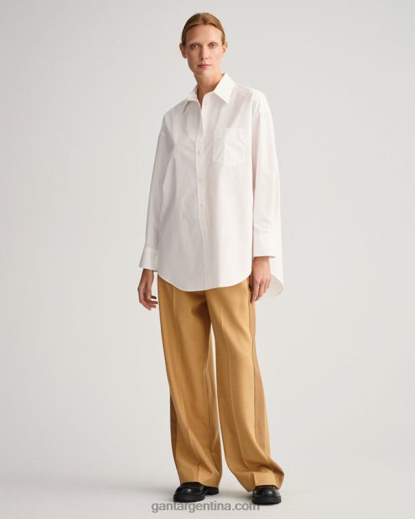 GANT mujer blanco camisa de gran tamaño P0P02598