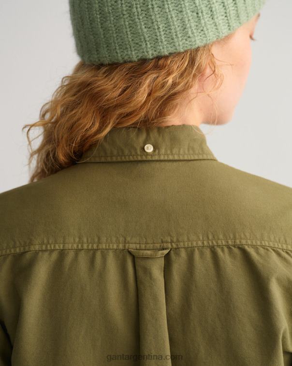 GANT mujer cazador verde camisa oxford regular fit teñida en prenda P0P02595