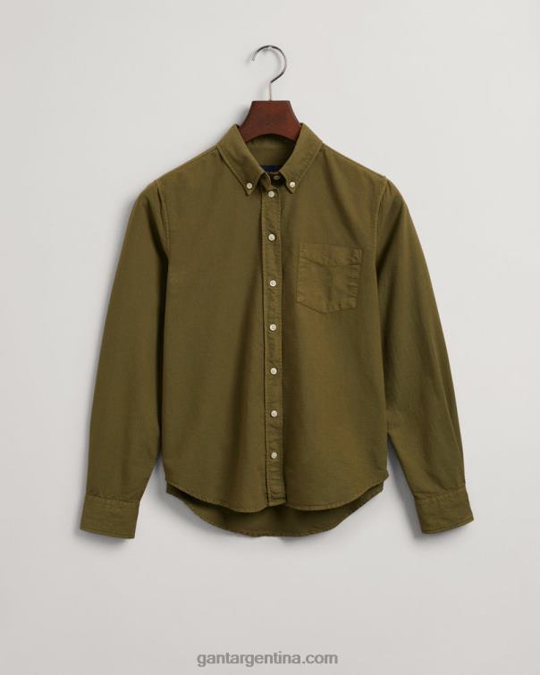 GANT mujer cazador verde camisa oxford regular fit teñida en prenda P0P02595