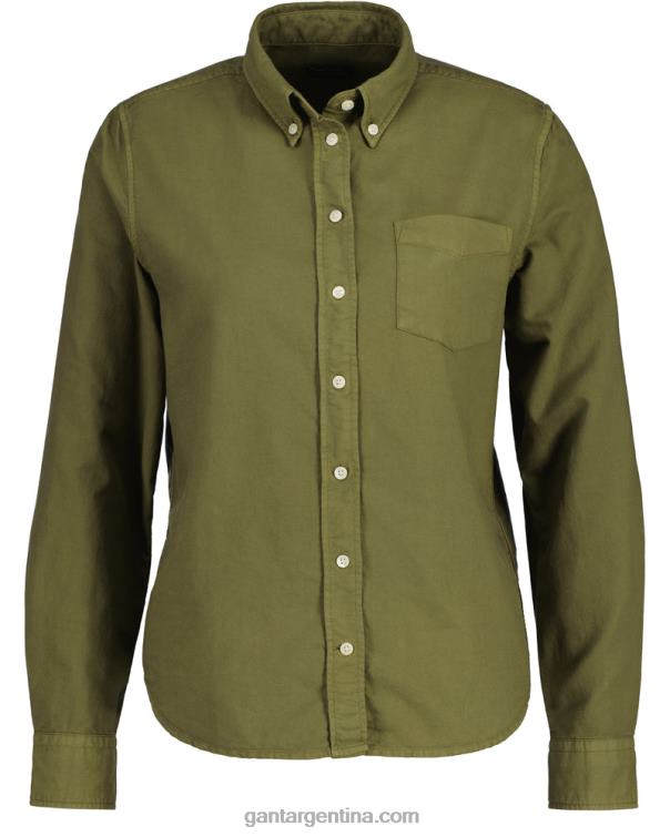 GANT mujer cazador verde camisa oxford regular fit teñida en prenda P0P02595