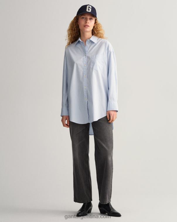 GANT mujer hamptons azul camisa oxford extragrande P0P02582