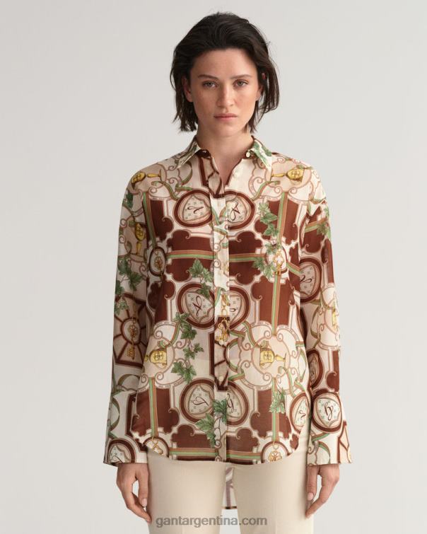 GANT mujer lino Camisa Relaxed Fit American Luxe en algodón y seda P0P02588