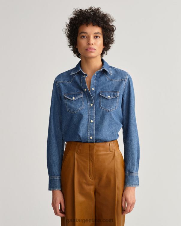 GANT mujer índigo camisa de mezclilla regular fit P0P02584