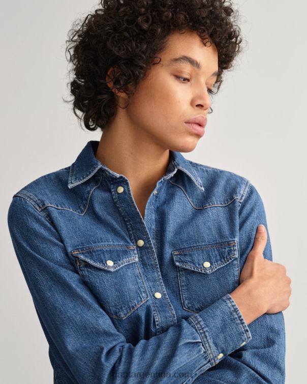 GANT mujer índigo camisa de mezclilla regular fit P0P02584