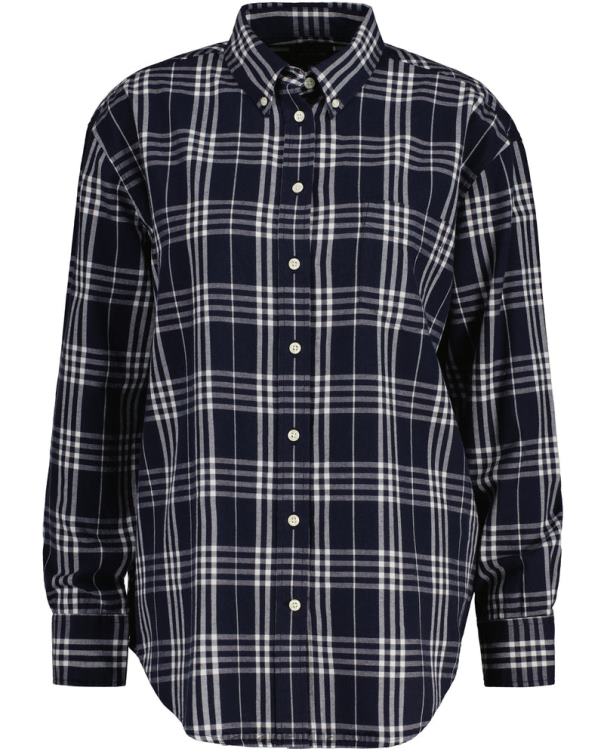 GANT mujer noche azul camisa de franela a cuadros de corte holgado P0P02581