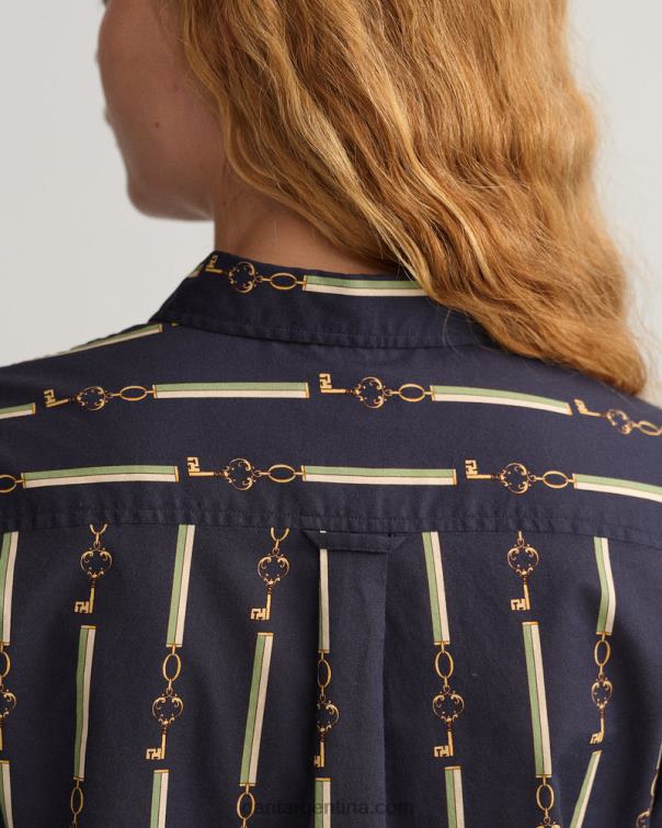 GANT mujer noche azul camisa regular fit de gasa de algodón american luxe P0P02590