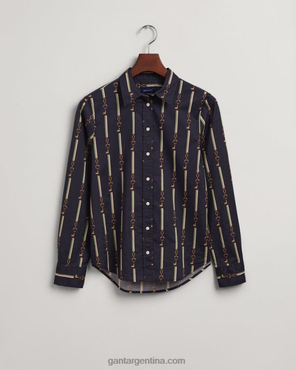 GANT mujer noche azul camisa regular fit de gasa de algodón american luxe P0P02590
