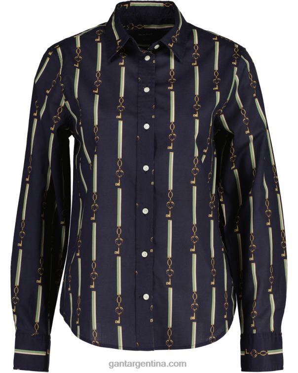 GANT mujer noche azul camisa regular fit de gasa de algodón american luxe P0P02590