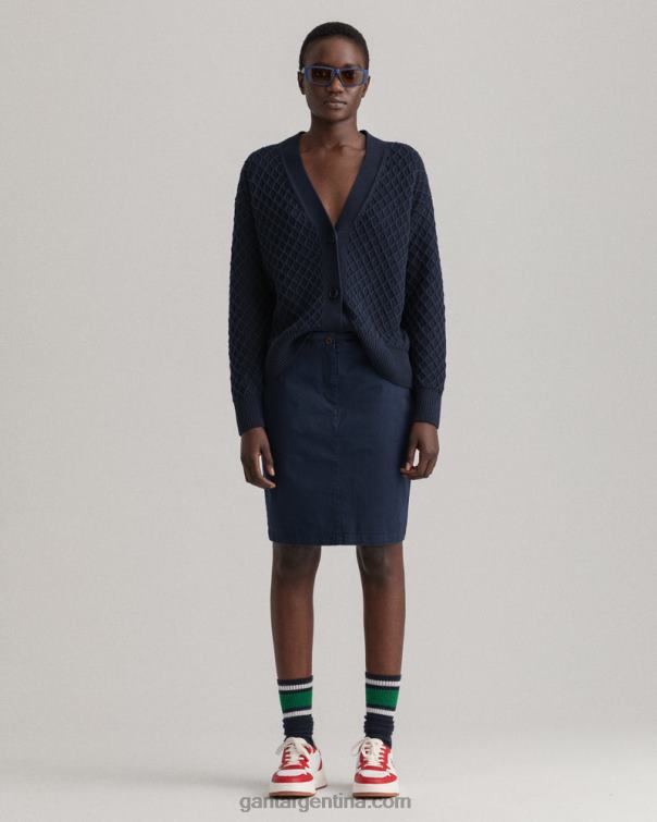 GANT mujer marina falda china clásica slim fit P0P02653