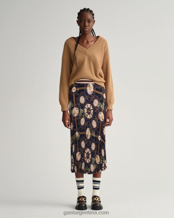 GANT mujer noche azul falda plisada americana de lujo P0P02649