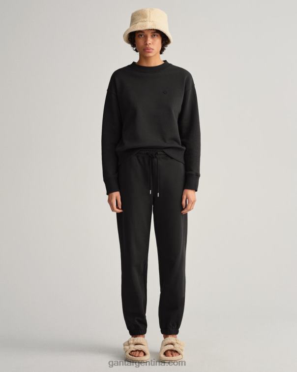 GANT mujer ébano negro pantalones de chándal de corte relajado icon g essential P0P02713