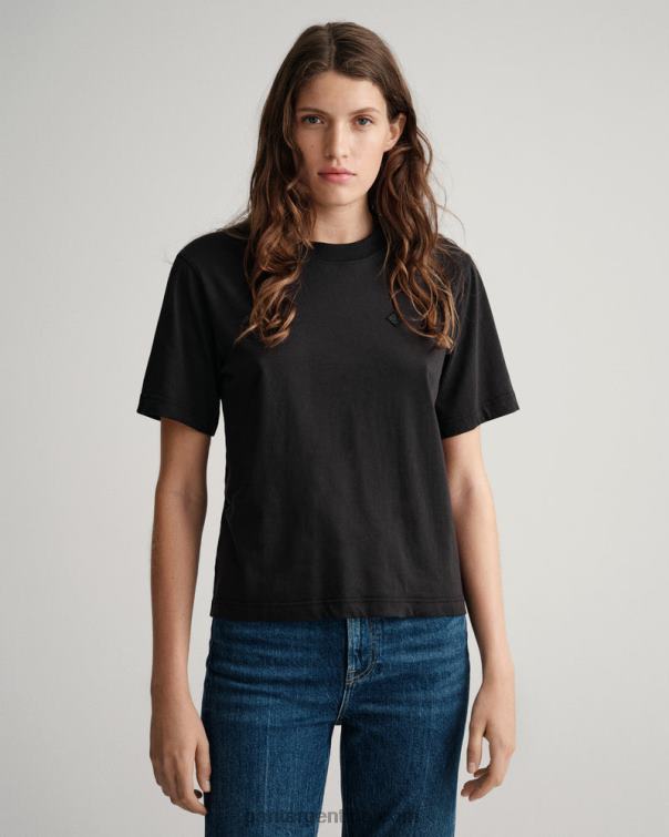 GANT mujer ébano negro icono g camiseta esencial P0P02606