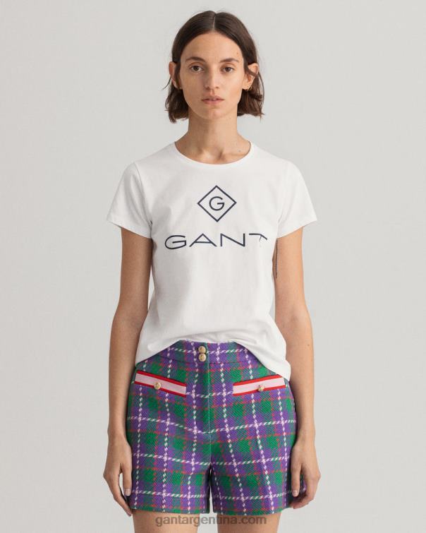GANT mujer blanco camiseta con logo P0P02639