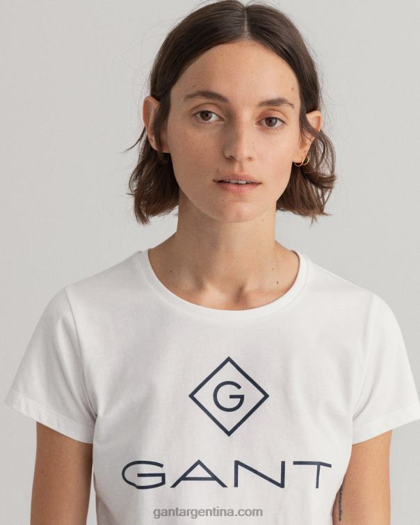 GANT mujer blanco camiseta con logo P0P02639