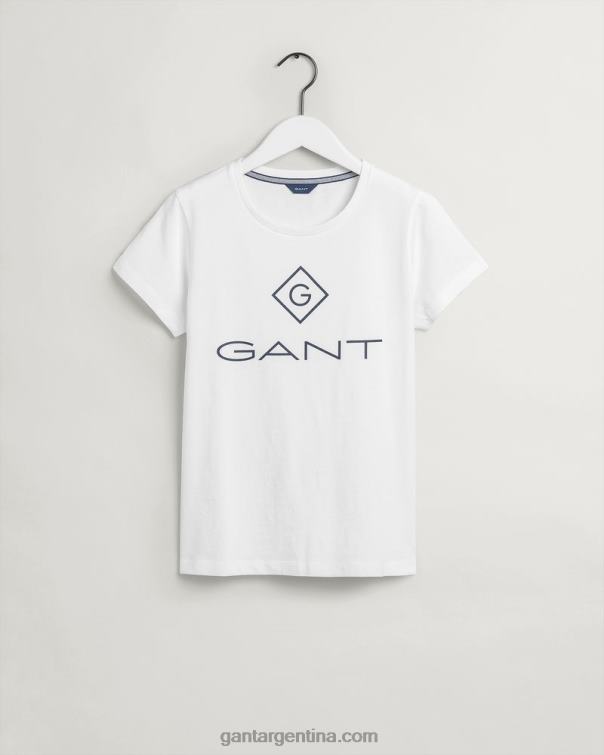 GANT mujer blanco camiseta con logo P0P02639
