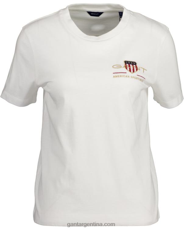 GANT mujer blanco playera con escudo de archivo P0P02618
