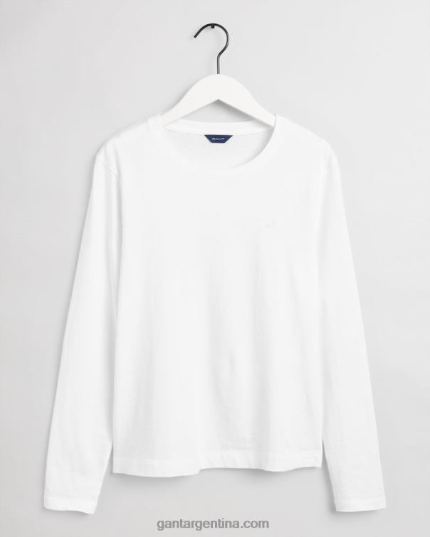 GANT mujer blanco playera de manga larga originales P0P02636