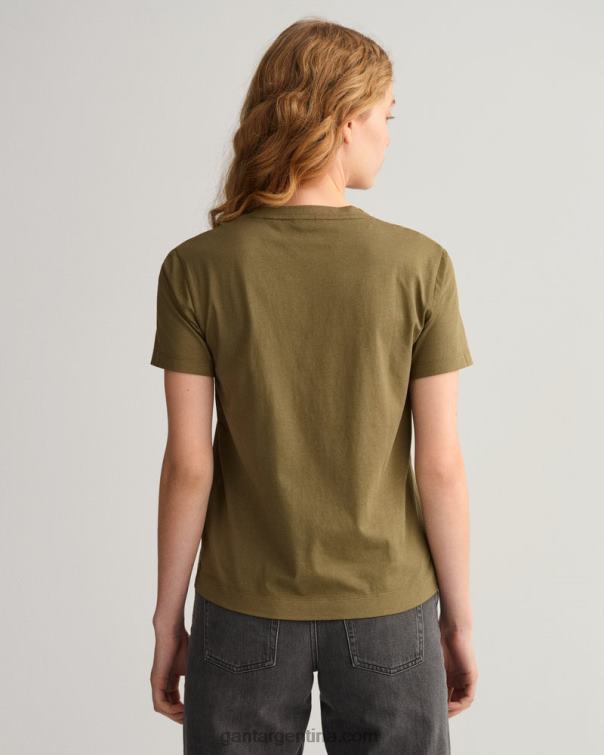 GANT mujer cazador verde camiseta original P0P02628