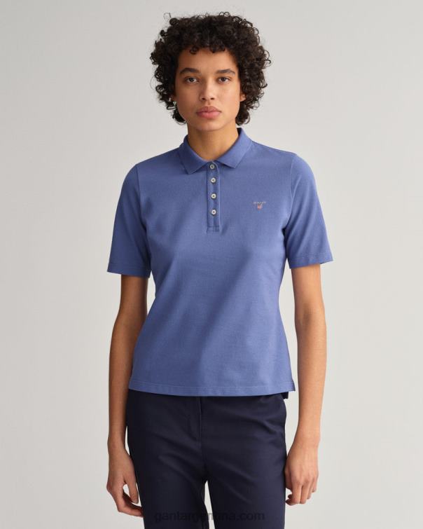 GANT mujer huracán azul polo de piqué de manga larga y corta original P0P02633