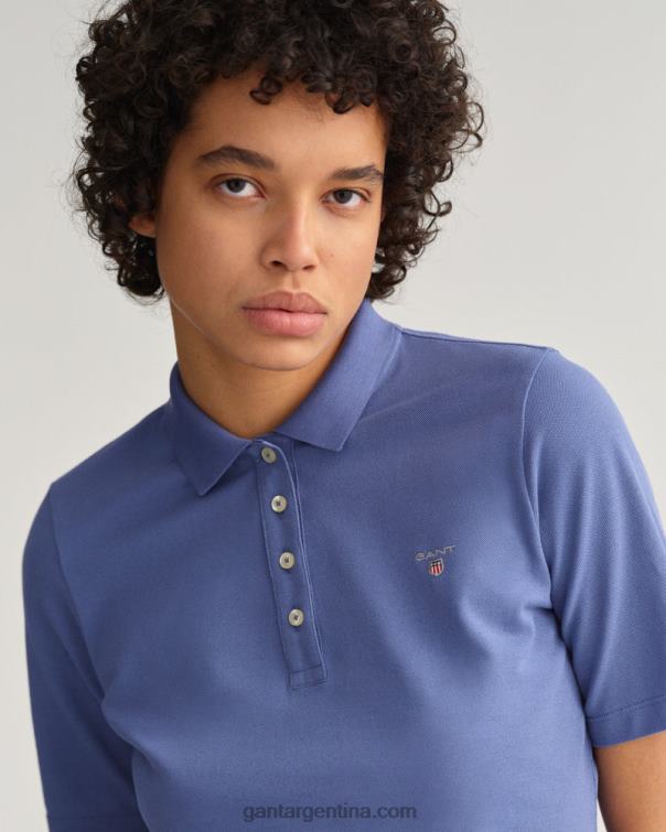 GANT mujer huracán azul polo de piqué de manga larga y corta original P0P02633