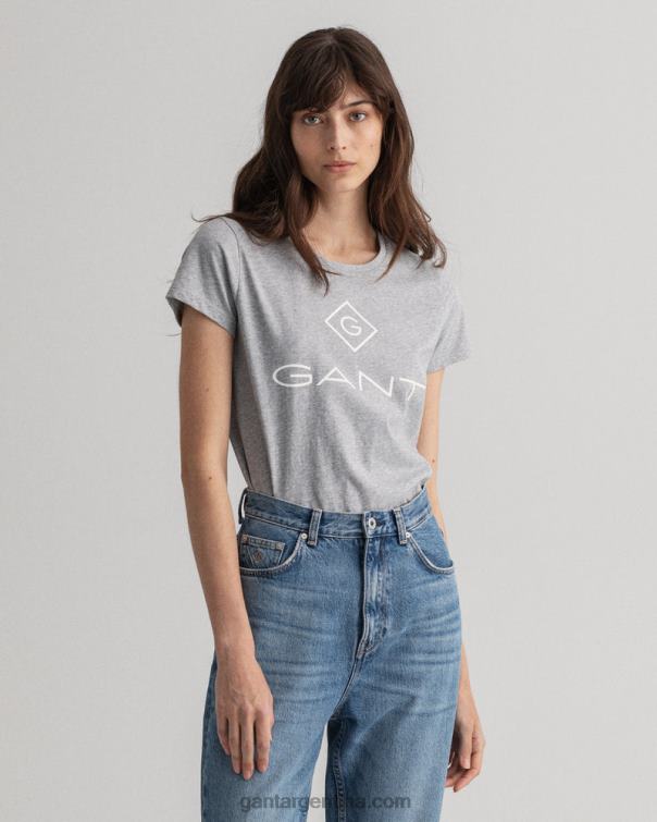 GANT mujer mezcla de grises camiseta con logo P0P02640