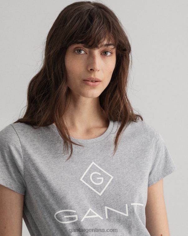 GANT mujer mezcla de grises camiseta con logo P0P02640