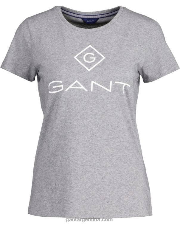 GANT mujer mezcla de grises camiseta con logo P0P02640