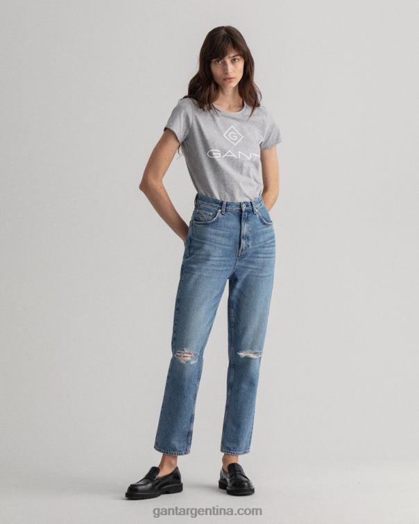 GANT mujer mezcla de grises camiseta con logo P0P02640