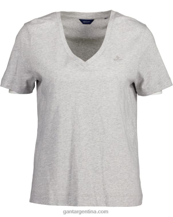 GANT mujer mezcla gris claro camiseta original con cuello en v P0P02619
