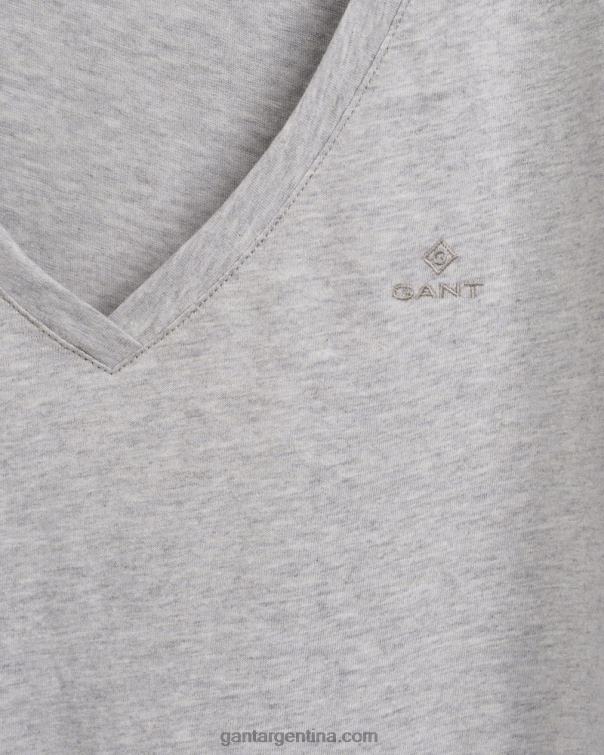 GANT mujer mezcla gris claro camiseta original con cuello en v P0P02619