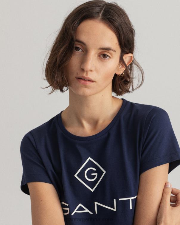 GANT mujer noche azul camiseta con logo P0P02621