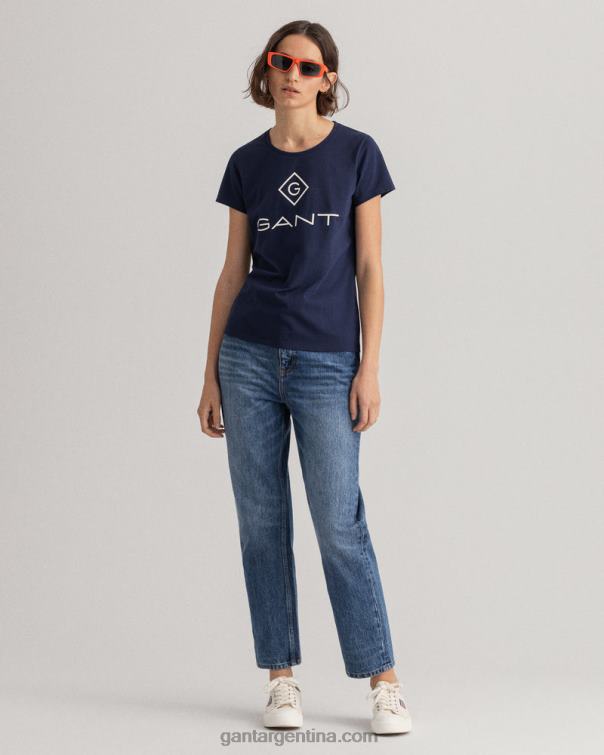 GANT mujer noche azul camiseta con logo P0P02621