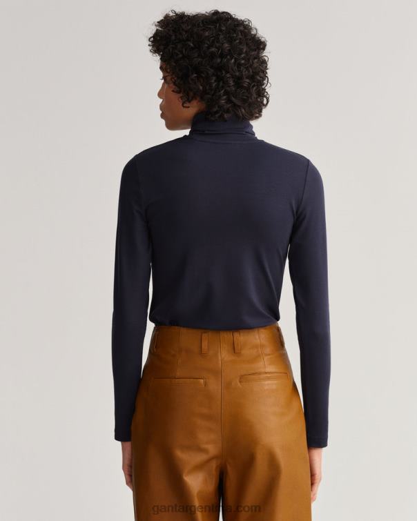 GANT mujer noche azul jersey de cuello alto de manga larga P0P02637
