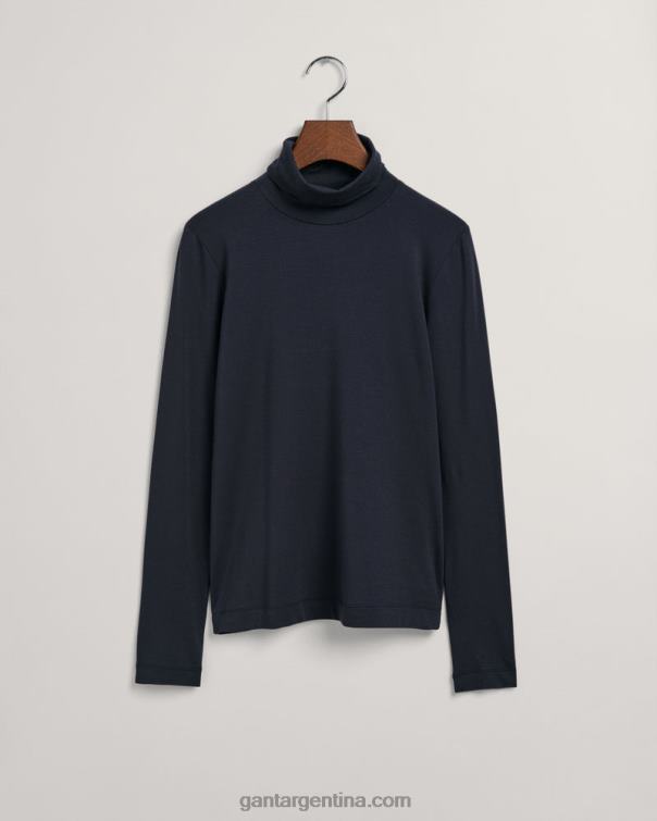 GANT mujer noche azul jersey de cuello alto de manga larga P0P02637