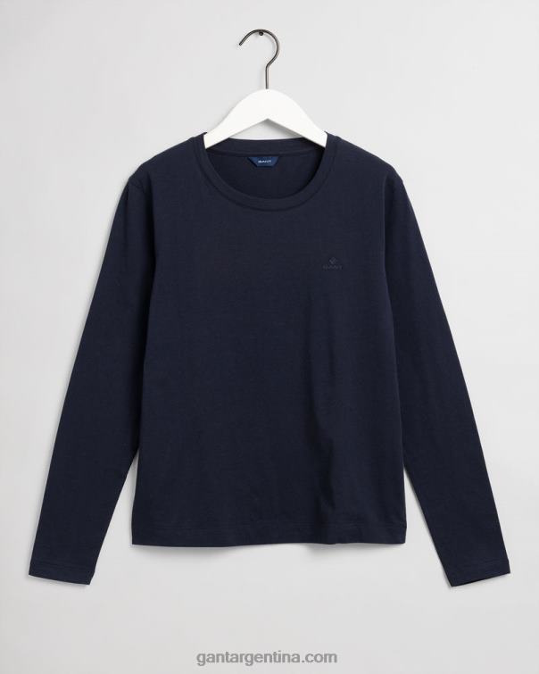 GANT mujer noche azul playera de manga larga originales P0P02632