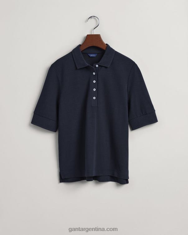 GANT mujer noche azul polo de piqué con detalle en el cuello P0P02602