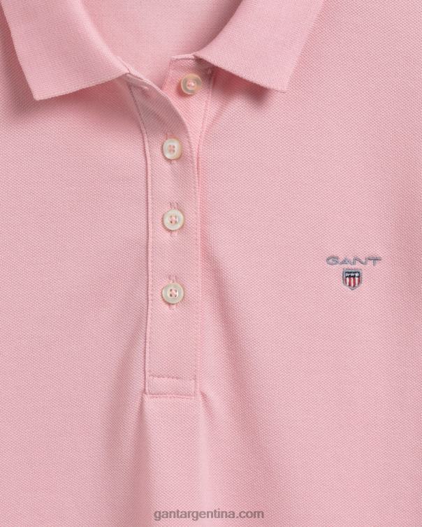 GANT mujer rosa pijo polo de piqué de manga larga original P0P02609