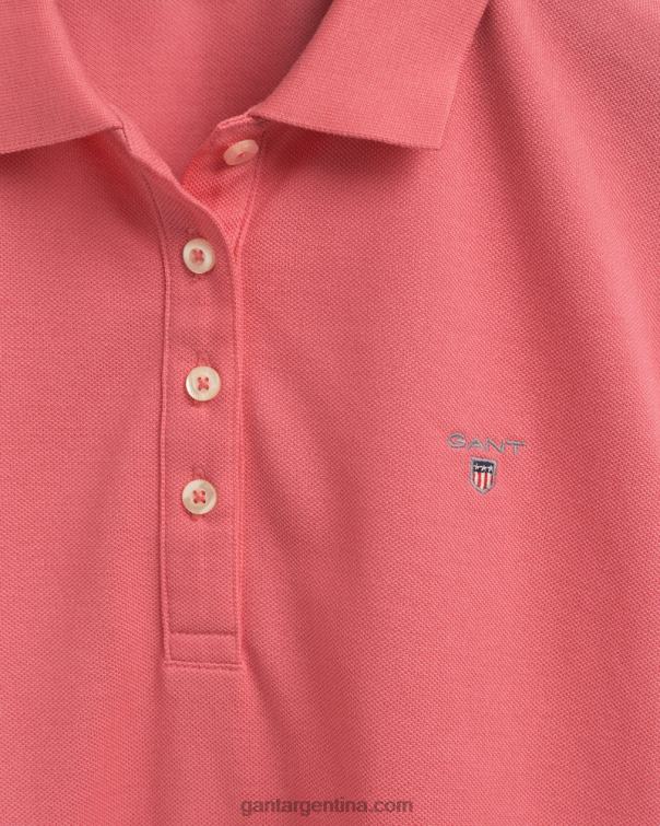 GANT mujer éxtasis rosa polo de piqué de manga larga original P0P02626