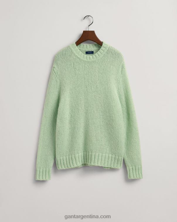GANT mujer aerosol verde jersey liso de mohair con cuello redondo P0P02669