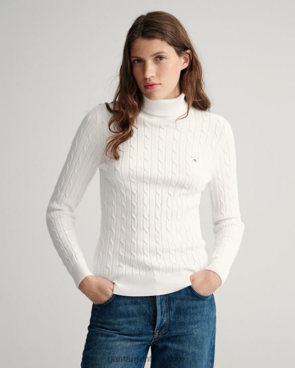 GANT mujer cáscara de huevo jersey de ochos de algodón elástico P0P02702