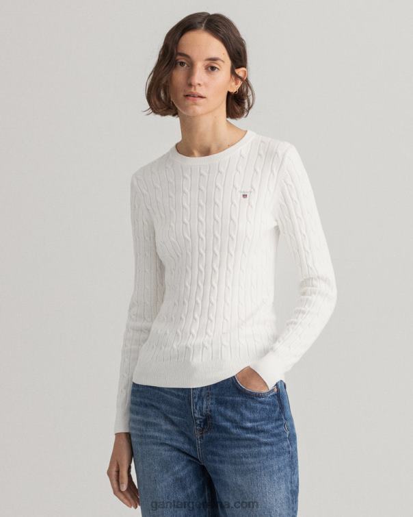 GANT mujer cáscara de huevo jersey de ochos de algodón elástico con cuello redondo P0P02699