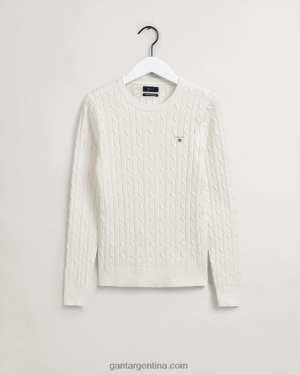 GANT mujer cáscara de huevo jersey de ochos de algodón elástico con cuello redondo P0P02699